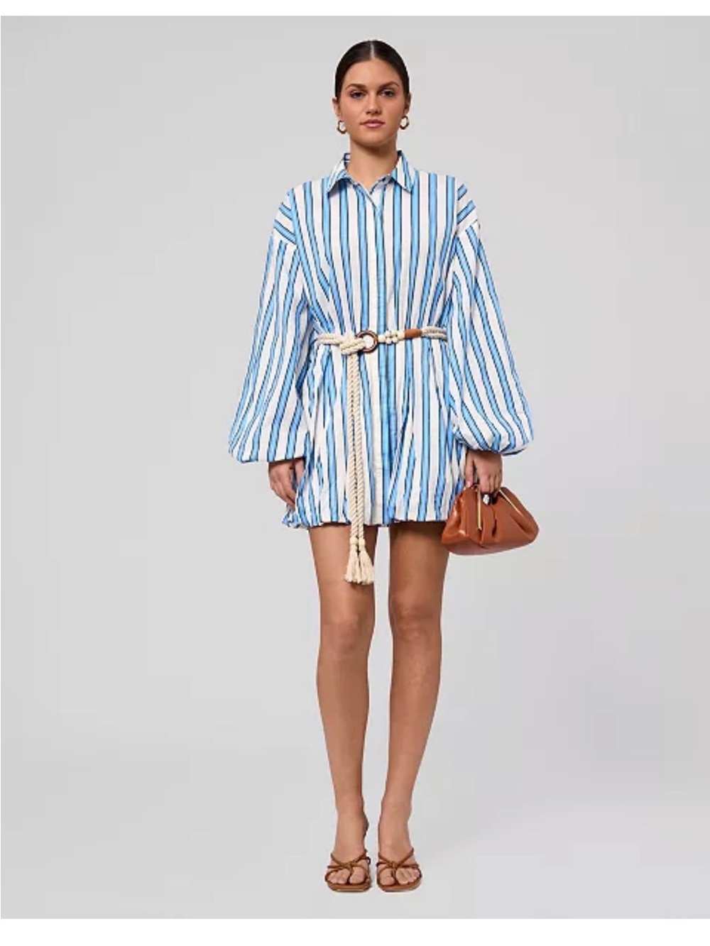 RACHEL Rachel Roy Blue and White Striped Shirt Mini Dress band new never worn